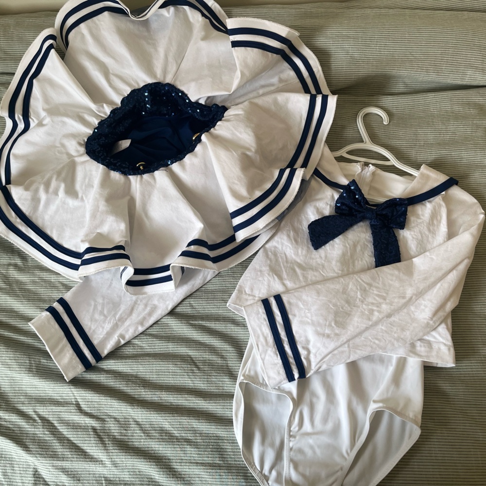White and Navy Sailor Costume